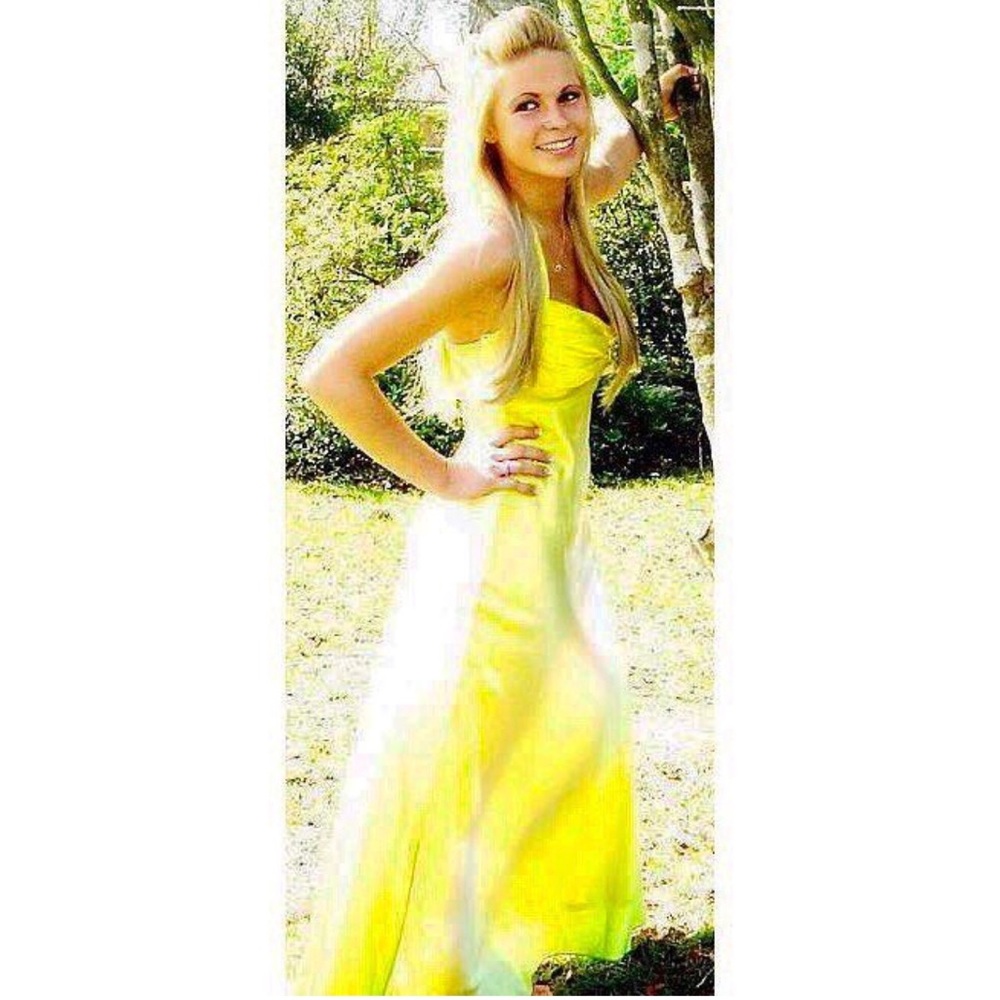 Yellow to Green Homecoming/Prom Dress